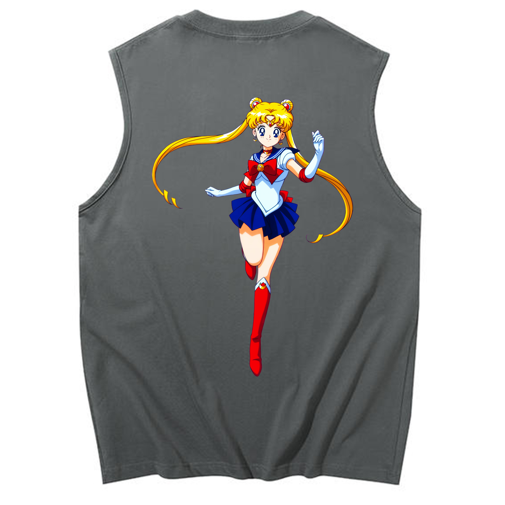 （画像用） 美少女戦士セーラームーン 月野 うさぎ つきの うさぎ Sailor Moon Tsukino Usagi コットン100％タンクトップ（背面プリント）